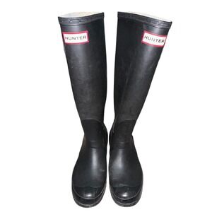 Hunter Original Tall Rain Boots Size 7 Black Waterproof Gorpcore Classic